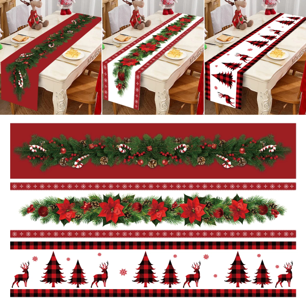 Julbordslöpare God Jul Dekorationer 2023 För Hem Duk Navidad Noel Kerst Julklappar Nyår 2024 Natal polyester 12 as picture