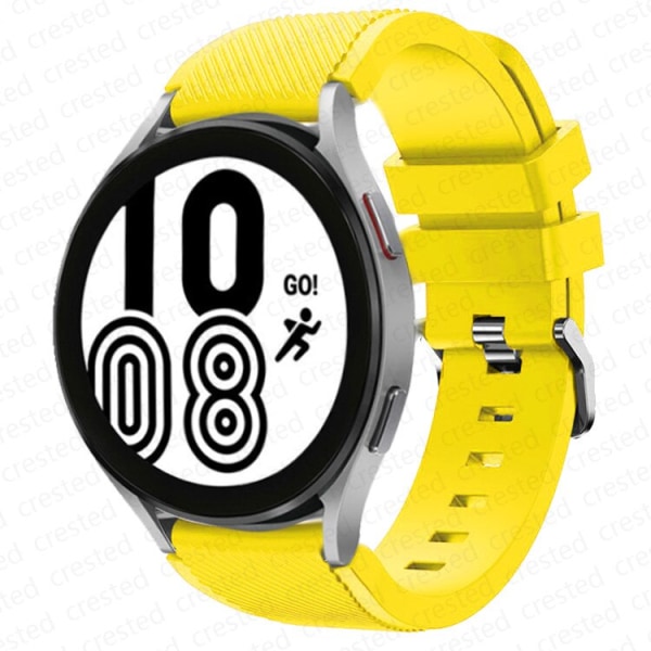 20mm 22mm Armband för Samsung Galaxy Watch 4/Classic/3/46mm/42mm/active 2 Gear s3 /S2 silikonarmband Huawei GT/2/GT2 Pro rem yellow 20mm
