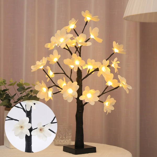 LED Konstgjord Träd Ljus Färgade Ljus Jul Festival Rum Sängbord Dekorativ Bordslampa Silverbjörk Liten Nattlampa Kapok tree lamp USB battery box dual-purpose
