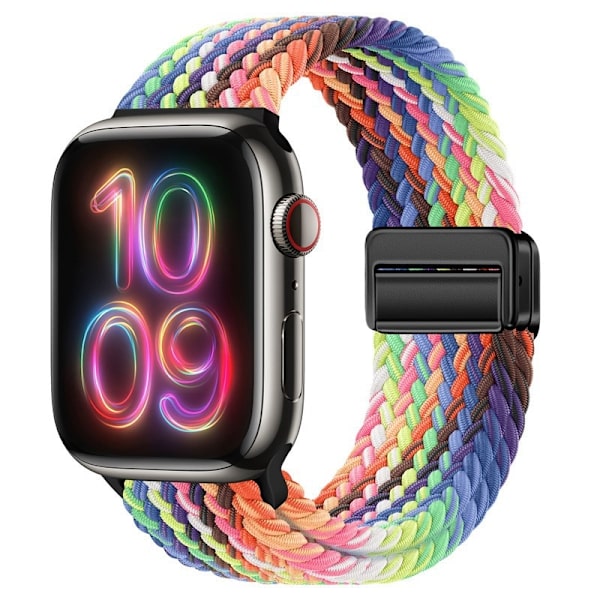 Klockarmband för Apple Watch iWatch S1-S9: 38/40/41/S10: 42MM metall inre magnetiskt spänne ljus regnbåge