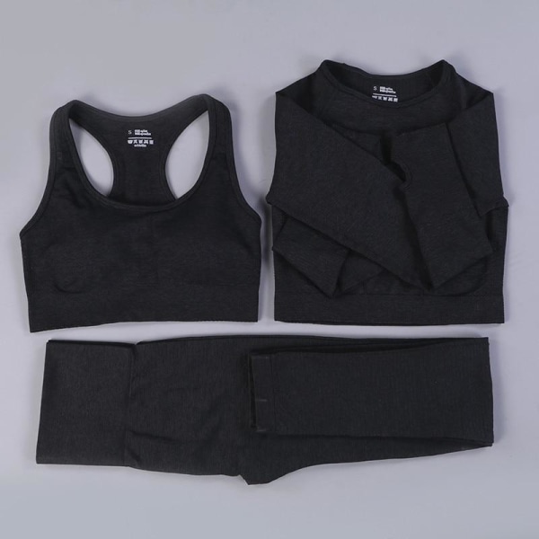Yoga Set Dam Fitness Sportkläder Träningsdräkter GYM Kläder Löpartights Träningsbyxor 2pcs BraBlue L