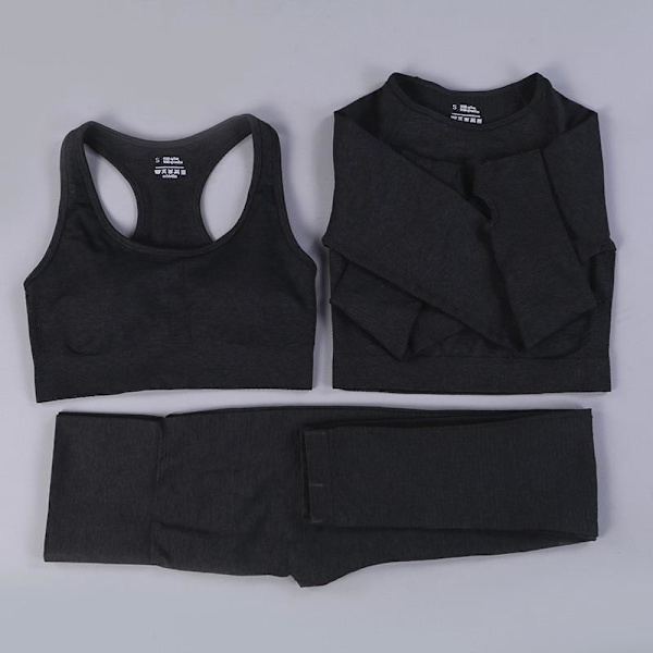 Yoga Set Dam Fitness Sportkläder Träningsdräkter GYM Kläder Löpartights Träningsbyxor 2pcs BraPink L