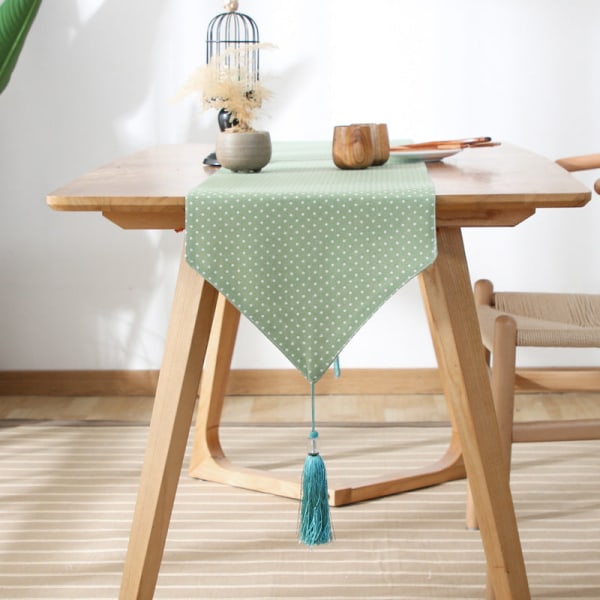 Bordløper i japansk stil, bomull og lin, rutete teppe, Zen-lin, retro japansk duk, tallerkenmatte, duk ukiyo-e. Red HAILANG. Table runner 33*180cm