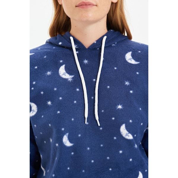 Marinblå Hooded Fleece Stickad Pyjamas Set THMAW22PT0365 Navy blue M