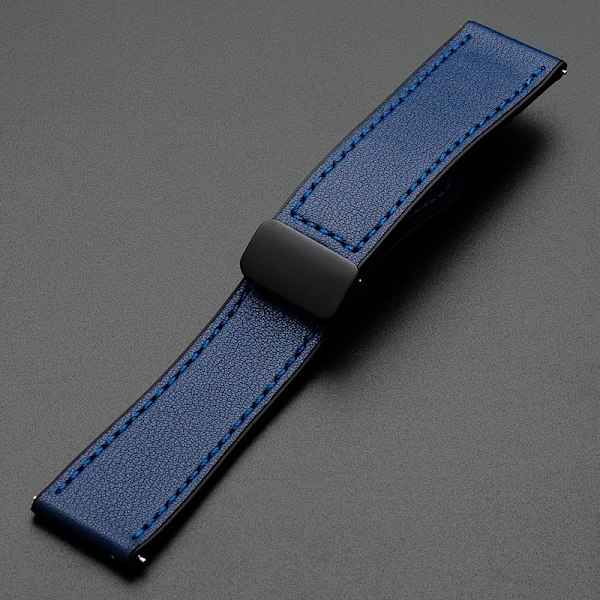 Klockarmband för Apple Watch iWatch 38/40/41mm, applicerbart Stjärnblått silikon med crazy horse-mönster och magnetiskt spänne