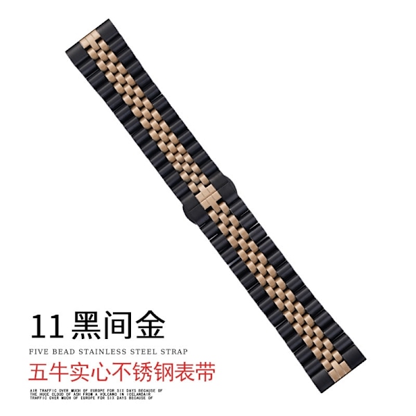Urrem til Apple Watch iWatch Gældende: 1-9 generation/SE 38/40/41mm 11 sort og guld