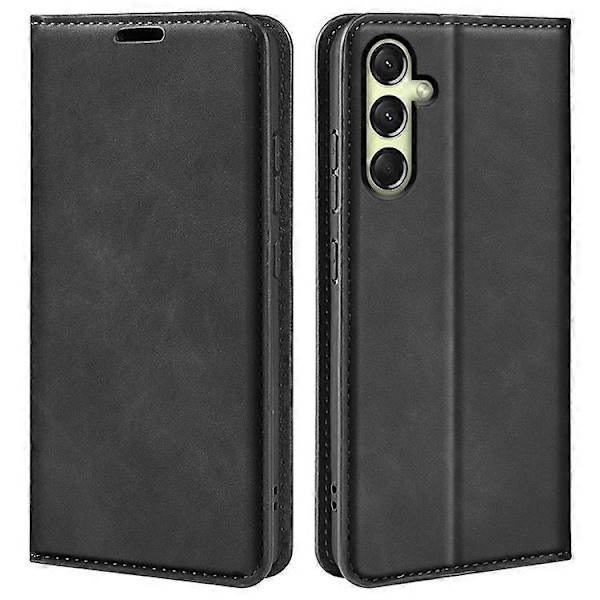 Kompatibelt Skal för Samsung Galaxy A16 5G / A16 4G - Plånboksfodral i Läder med Hudkänsla Black