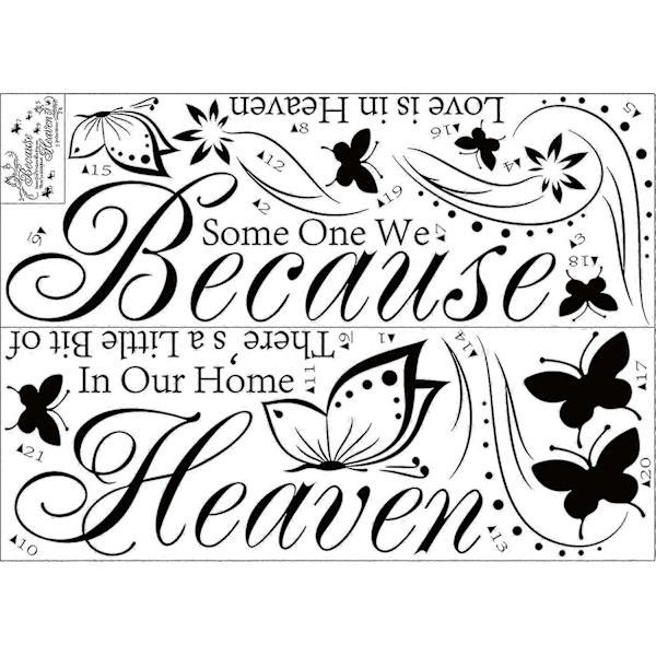 \"heaven In Our Home Väggdekaler Citat Och Ord Väggdekoration Konstdekor För Sovrum Vardagsrum