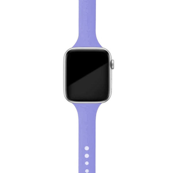 Ohut ranneke Apple Watch -rannekkeeseen 40mm 44mm 38mm 42mm Silikoninen ranneke rannekoru watchband correa iWatch 6 se 5 4 3 7 45mm 41mm lilac 19 42mm 44mm 45mm