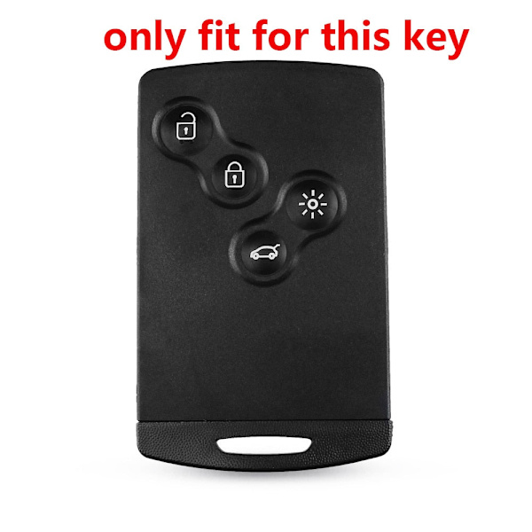 4 Knappar Silikon Bilnyckelfodral Skydd För Renault Duster Captur Clio Logan Megane 1 2 3 Koleos Scenic Nema Fluence Zoe Tillbehör 1PC black(yellowline