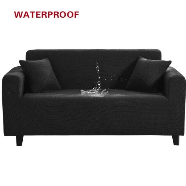 Elastisk sofabetræk, vandtæt, ensfarvet, høj stretch, slipcover, altomfattende elastisk sofabetræk, sofabetræk til stue Jade 1-seat 90-140cm