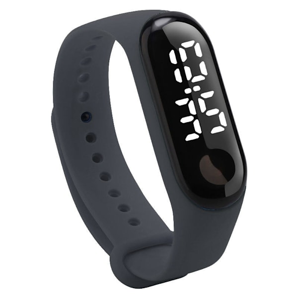 Vandtæt LED Hvidt Lys Mode Studerende Par Fritid Sport Touch Armbånd Elektronisk Ur White light gray
