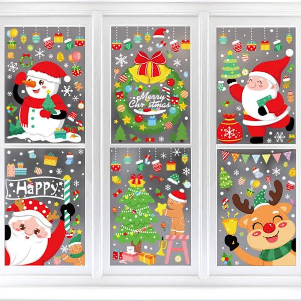 God Jul Fönsterdekaler Snögubbe Älg Julgran Feliz Navidad Juldekor För Hemmet 2023 Barn Favorit Jultomte Gåvor Coffee