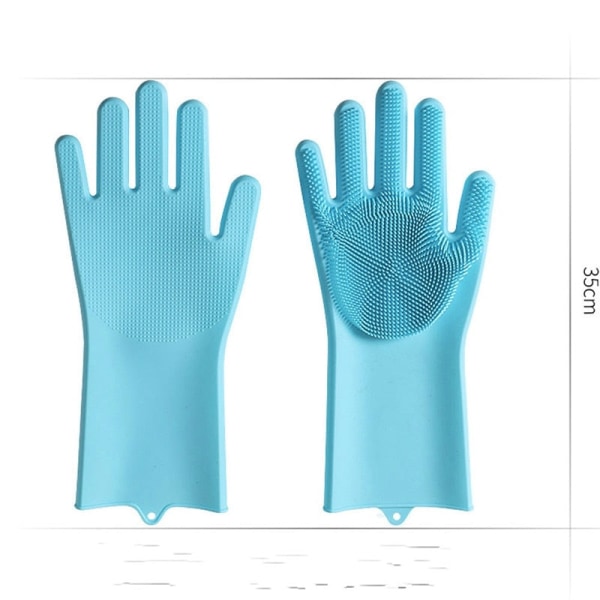 1 stk. Gummihansker Hagearbeid Vask Kjøkken Multifunksjon Magisk For Oppvask Rengjøring Skrubber Rengjør Husholdningsverktøy Hanske Right green  1piece One Piece