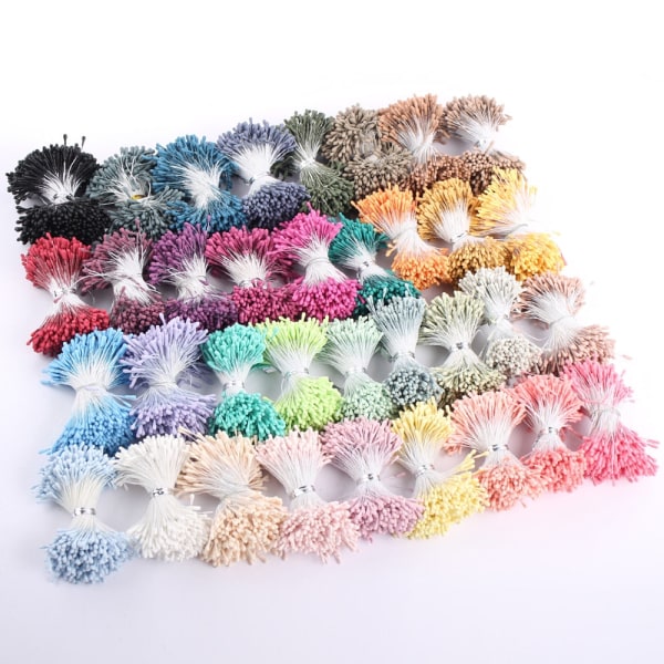 Hobbyartikler 144/420/600/1000 stk./Lot Blomster Pollenbærere 2mm DIY Kunstige Blomster Krans Til Bryllupsfest Hjemmeinnredning D0401 Random color 1000pcs