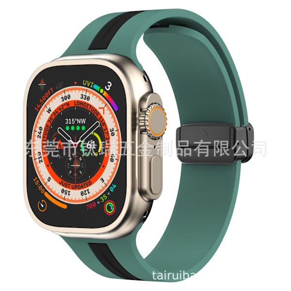 Klockarmband för Apple Watch iWatch 38/40/41mm olivgrön svart svart spänne
