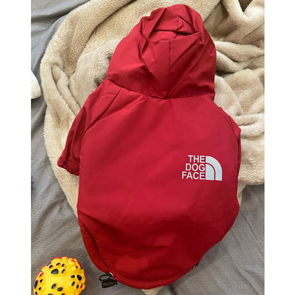Höst Vinter Husdjur Hund Vattentät Varm Jacka Bomull Hooded Jacka The Dog Face Små Hundar Katt Reflex Husdjurskläder Vinterjacka Red M