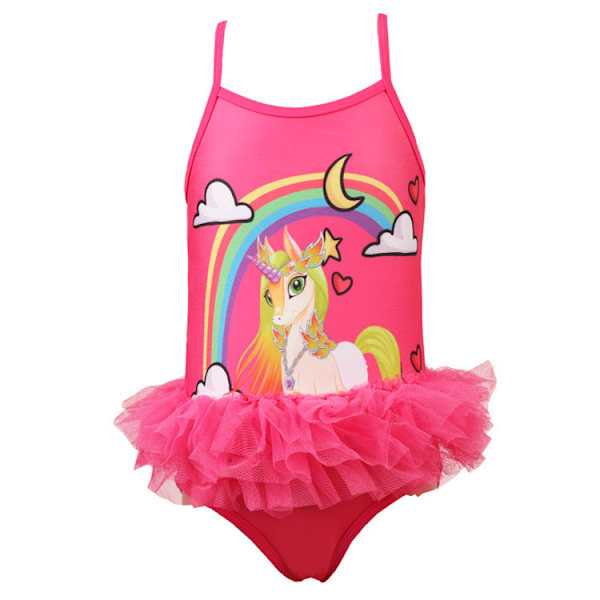 Badedragt Børn Enhjørning Printet Mesh Heldragt BlueHC09 140/146cm（7-8 Year）