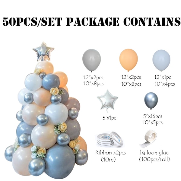 Jul Mörkgröna Gummiballonger Paket Skogsserie Julgransset Arch column