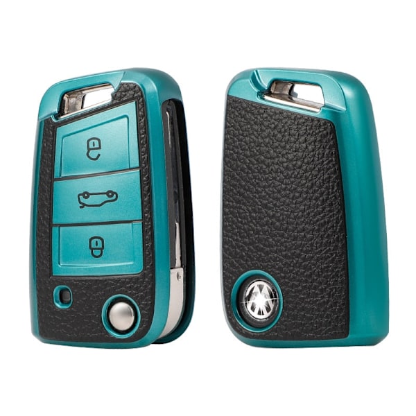 TPU Læder Bil Nøgle Etui Cover til Golf 7 MK7 Tiguan MK2 til SEAT Ateca Leon FR 2 Ibiza til Skoda Octavia A7 Red Key Case