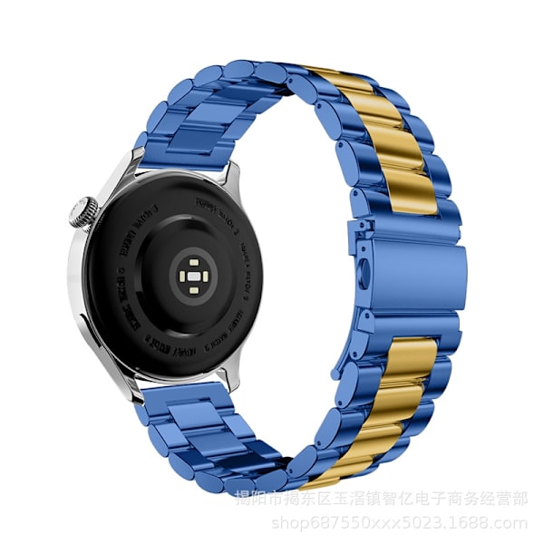 Kellon ranneke Apple Watch iWatchille 42-44-45-49mm Kolmijyväinen sininen ja kultainen spraymaali
