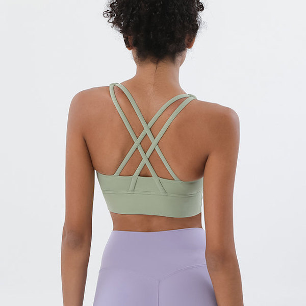 Yoga Sport-BH för Kvinnor Nylon Topp Andningsbara Underkläder White M