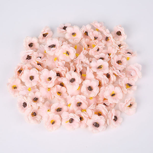 30 stk. 3 cm Flerfarget Tusenfryd Blomsterhoder Mini Kunstige Silkeblomster for Bryllup Hjemmedekorasjon Julekrans Scrapbooking MULTI