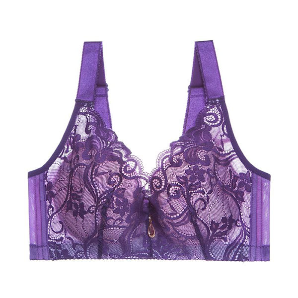 Push Up BH'er til Kvinder Sexet Blonde Tynd Kop Undertøj Trådløs Plus Size Komfortabelt Lingeri Purple 44D