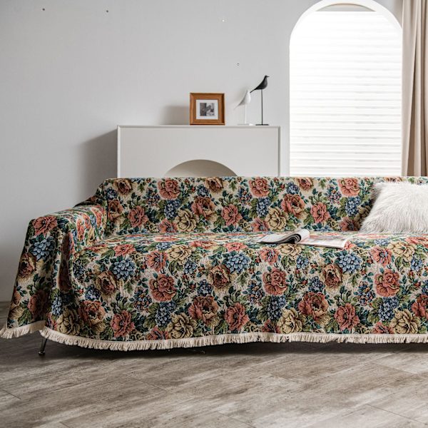 Amerikkalainen maalaistyylinen sohvapyyhe, paksu jacquard-kangas, vintage-pyyhe, suojakangas, ulkokäyttöön, monikäyttöinen Color badge white beard 130*180