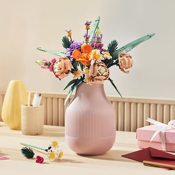 Flickleksak Present Byggkloss Bukett Modell Tegel Alla Hjärtans Dag Romantisk Blomma Hem Bonsai Dekoration DIY Byggkloss Leksak Default Title