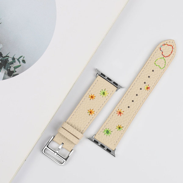 Klockarmband för Apple Watch iWatch 38/40/41/42mm liten urtavla Milkshake Vit