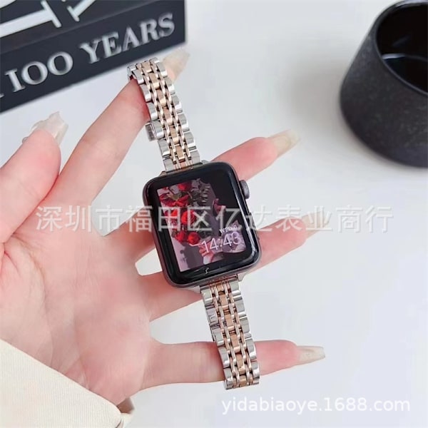 Klockarmband för Apple Watch iWatch 38/40/41mm Silver Ros