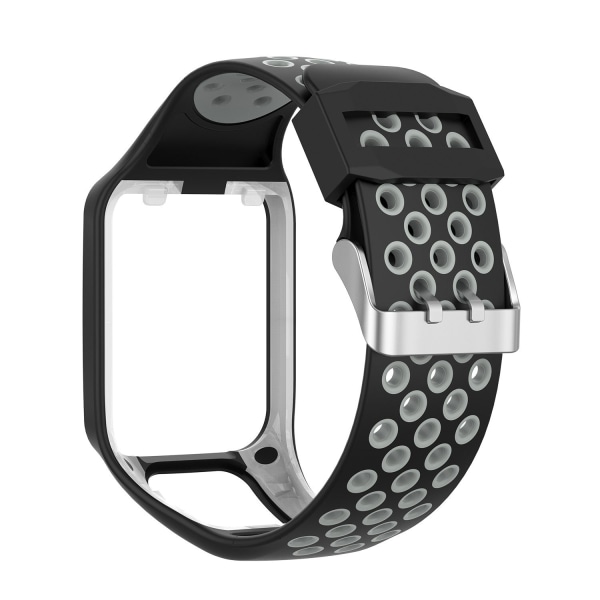 For TomTom Multi-Sport /Runner2/3 erstatning silikonklokkereim Black grey