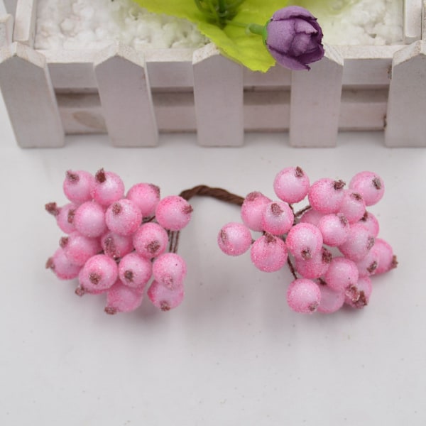 40 stk. Mini Kunstig Blomst Frugt Skum Bær Juledekoration Buket Til Bryllup Hjem Indretning DIY Scrapbooking Bacca Krans A19