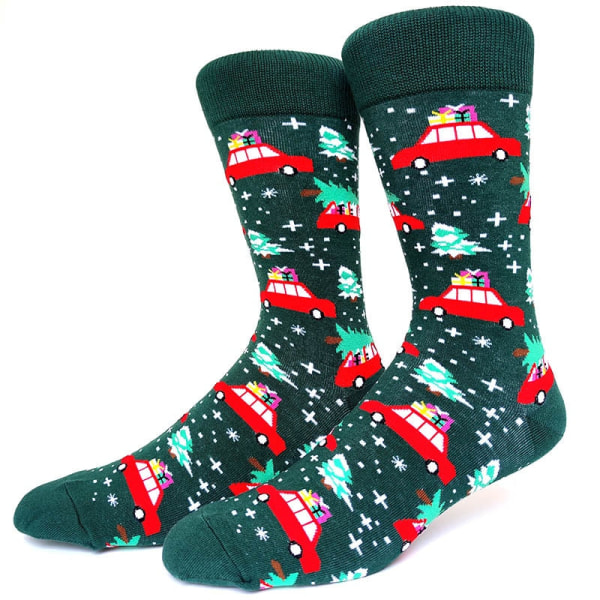 59 Stil Herr Julstrumpor Rolig Xmas Jultomten Träd Snöflinga Älg Snow Bomullsrör Crew Happy Sock Herr Nyår Sokken 18 EU 38-45