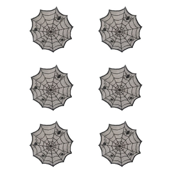 Halloween Duk Bordsduk Spindelväv Eldstadshandduk Engångs Svart Spindelväv Lampskärm Dekorativ Bordslöpare Spökfestival Set N Spider tablecloth 122x244cm Black