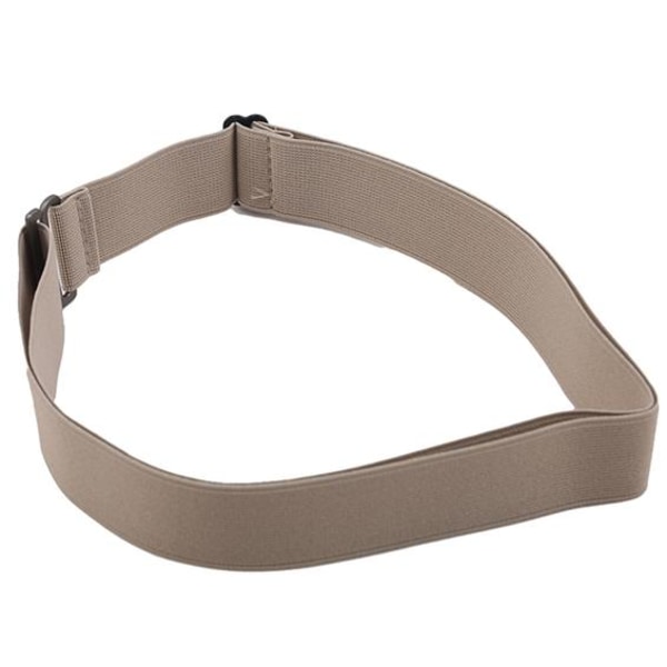 Osynligt skärp för kvinnor, elastiskt stretch midjebälte med platt spänne Khaki One Size