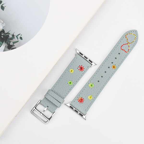 Kellon ranneke Apple Watch iWatch 42/44/45/49/46mm iso kellotaulu Pellava sininen