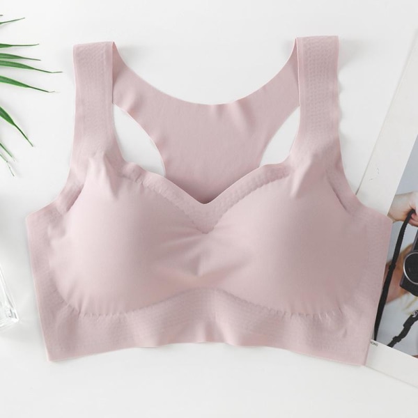 Seksikkäät syvään uurretut V-liivit naisille, langattomat rintaliivit, push-up-pehmustetut bralettet, saumattomat mukavat alusvaatteet, Femme Orange M