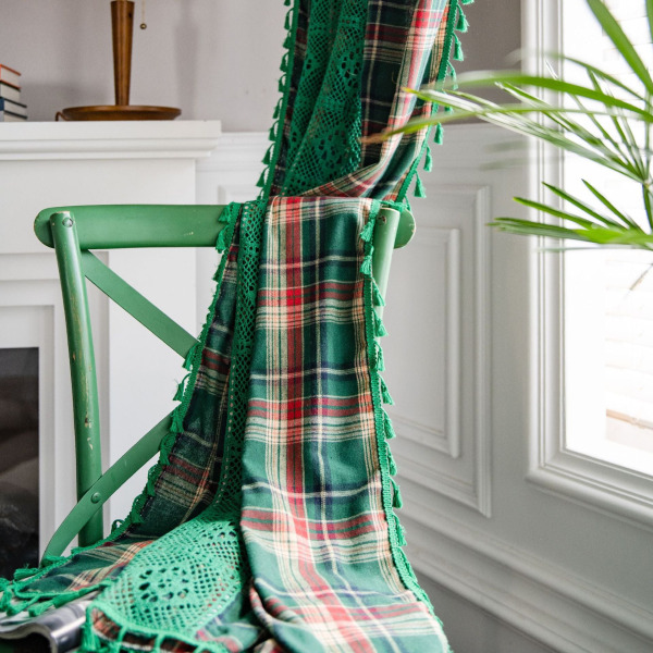 Ternet Syning Gardiner Jul Rød Amerikansk Gardiner Green-wear Rod 150*180