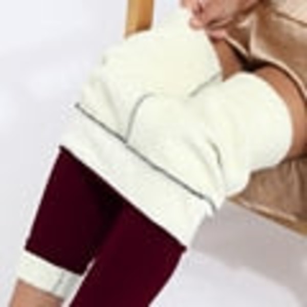 Naisten housut Lämpimät talviset paksut sametti leggingsit Korkeavyötäröiset mustat leggingsit Kompressio Paksut lampaanvillahousut Kylmää kestävät housut Light grey XL