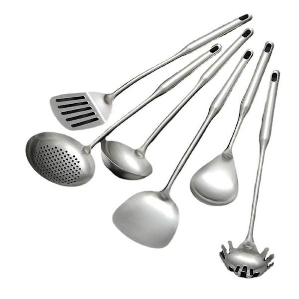 Spatel i rostfritt stål Hushållsmatlagning Soppsked och Silspatel Köksredskapsset 304 hollow handle spatula