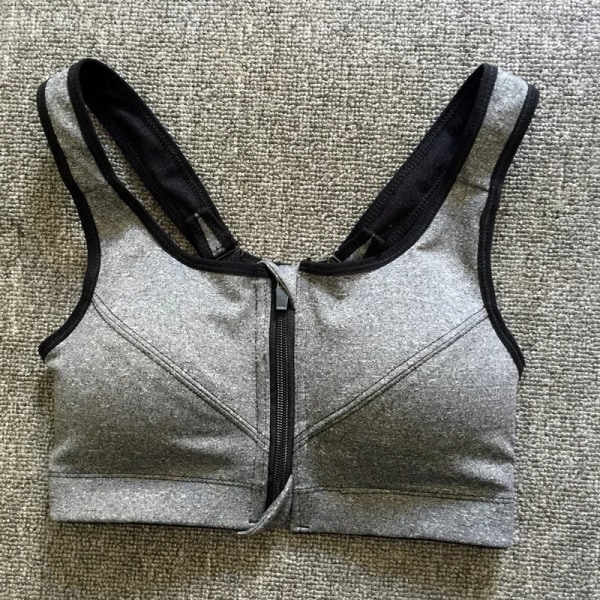 Yoga BH Stötsäker Andningsbar Gym Träningskläder För Kvinnor GRAY 4XL