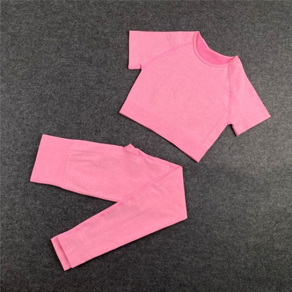 Yoga BH Crop top Sports BH Træningssæt Sømløst Polyester Gymnastiksæt 2pcs Gray3 L