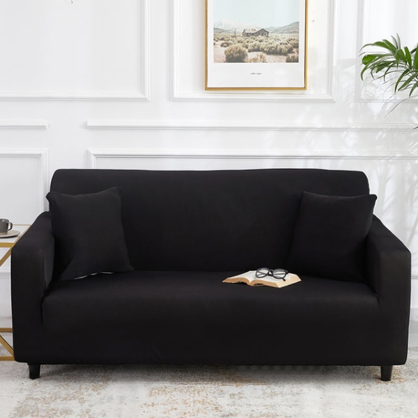 Elastiskt enfärgat sofföverdrag Stretch Tight Wrap Allomfattande sofföverdrag för vardagsrum funda soffa Sofföverdrag Fåtöljöverdrag Color 22 2-seater 145-185cm
