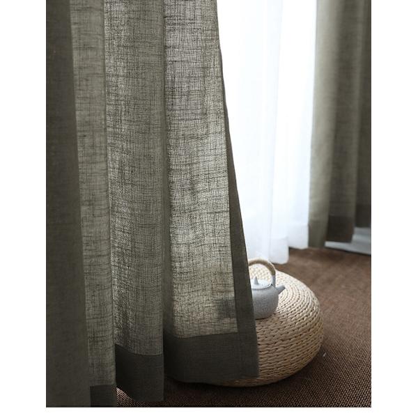 Modern linnegardin för vardagsrum sovrum ren färg bomull linne gardiner tyll tyger anpassad gasväv halvskuggande ramie garn 01 Pure color linen 1 pcs W200xH265cm