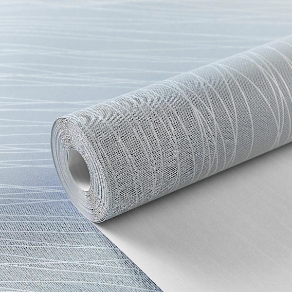 Moderne Enkel Ikke-vevd 3D Tapetrull Glitter Metallisk Stripe Tekstur Himmelsblå Flokk Stripe Tapet For Soverom Stue 3D Beige 3D Beige