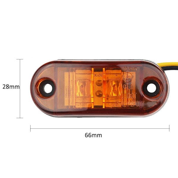 10 st Bärnstensfärgade 2 LED Ovala Positionsljus Släpvagnslampor Bil Lastbil Sidomarkeringsljus Bakljus 12V 24V LED Lastbilstillbehör Default Title