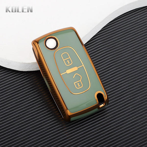 TPU Bil Fjernbetjening Nøgle Etui Cover Skal Til Peugeot 107 207 307 308 407 607 3008 5008 Til Citroen Xsara Picasso C5 C6 C8 Nøglefri 2 Button Red