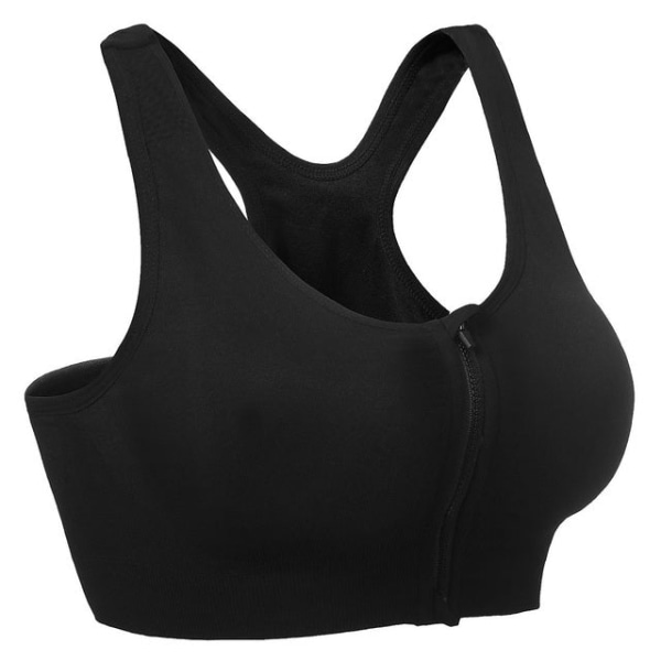 Yoga BH Kvinnor Stötsäker Gym Tröja Sport-BH Dragkedja Fram Stor Dam Push Up Behå Sportkläder Rose Red XXL